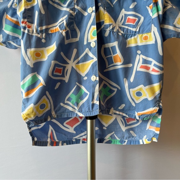 Vintage 90s Patterned Boscali Button Down Shirt - Petite - Picture 4 of 13